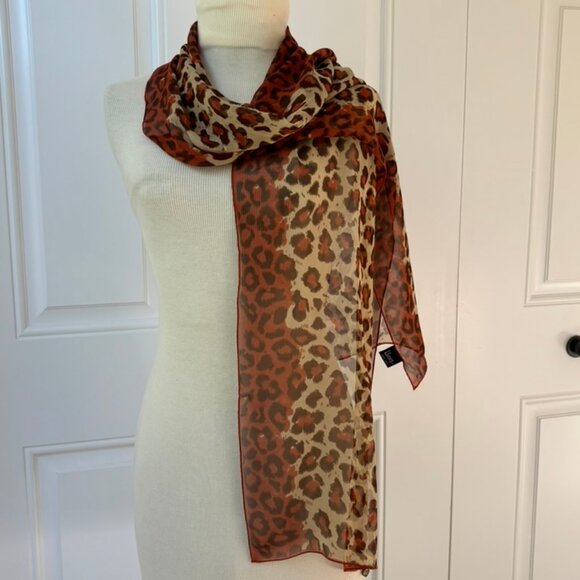 Vintage Signed Honey Brand Scarf 100% Silk Animal Print - Picture 9 of 12